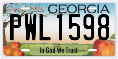 GA license plate PWL1598