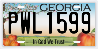 GA license plate PWL1599