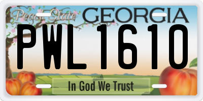 GA license plate PWL1610