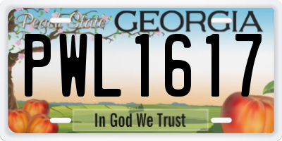 GA license plate PWL1617