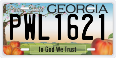 GA license plate PWL1621