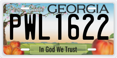 GA license plate PWL1622