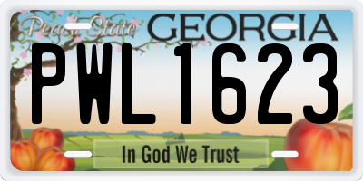 GA license plate PWL1623