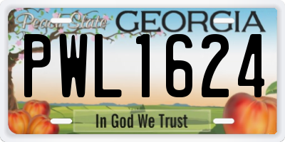 GA license plate PWL1624