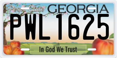 GA license plate PWL1625