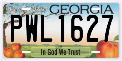 GA license plate PWL1627