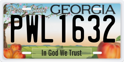 GA license plate PWL1632