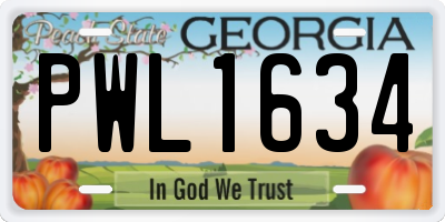 GA license plate PWL1634