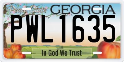 GA license plate PWL1635