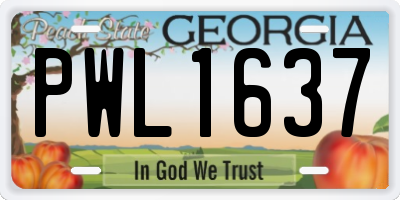 GA license plate PWL1637