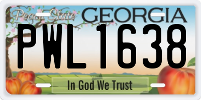 GA license plate PWL1638