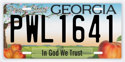 GA license plate PWL1641