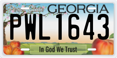 GA license plate PWL1643