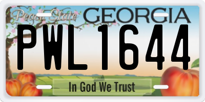 GA license plate PWL1644