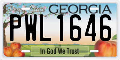 GA license plate PWL1646