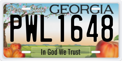 GA license plate PWL1648