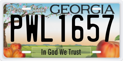 GA license plate PWL1657