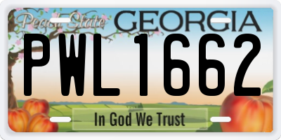 GA license plate PWL1662