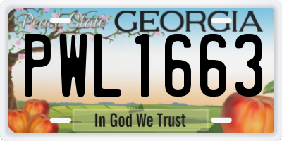GA license plate PWL1663