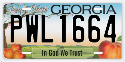 GA license plate PWL1664