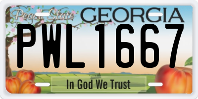 GA license plate PWL1667