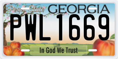 GA license plate PWL1669