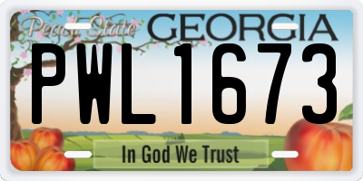 GA license plate PWL1673