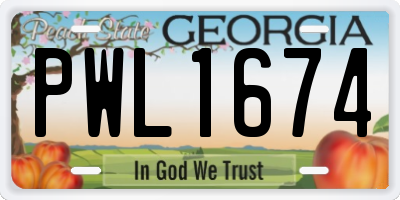 GA license plate PWL1674