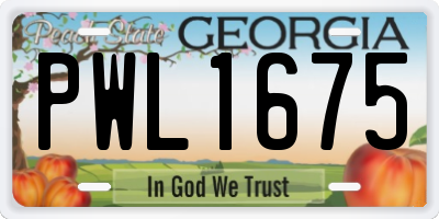 GA license plate PWL1675