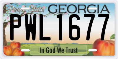 GA license plate PWL1677