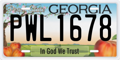 GA license plate PWL1678