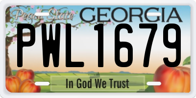 GA license plate PWL1679