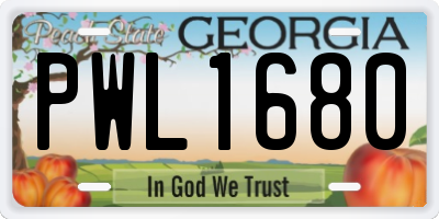 GA license plate PWL1680