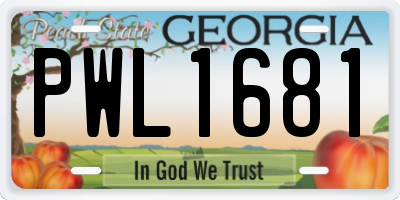 GA license plate PWL1681