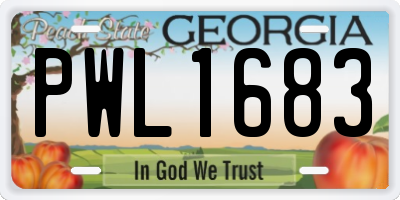 GA license plate PWL1683