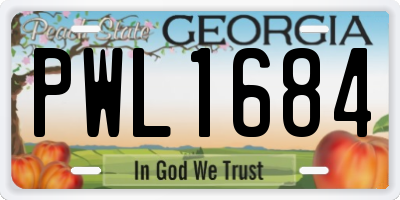 GA license plate PWL1684