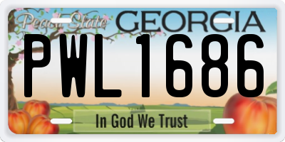 GA license plate PWL1686