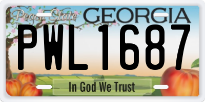 GA license plate PWL1687