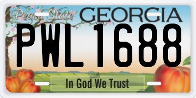 GA license plate PWL1688