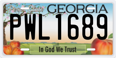GA license plate PWL1689