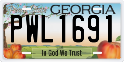 GA license plate PWL1691