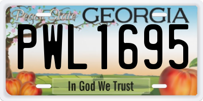 GA license plate PWL1695