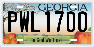 GA license plate PWL1700