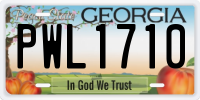 GA license plate PWL1710