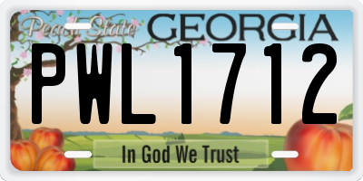GA license plate PWL1712