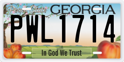 GA license plate PWL1714