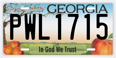GA license plate PWL1715