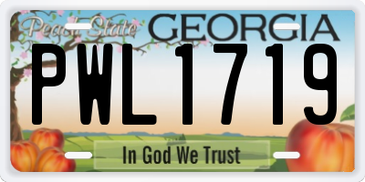 GA license plate PWL1719