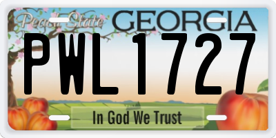 GA license plate PWL1727