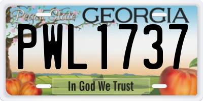 GA license plate PWL1737